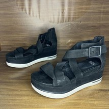 SOLD OUT Eileen Fisher black Boost Washed Leather Platform Sandal 6.5 - $150.00