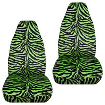 Universal Size front set car seat covers Zebra black and lime green - £44.84 GBP