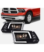 LED DRL Headlights Assembly Black Fit For 2009-2012 Dodge Ram 1500 2500 ... - $135.33 CAD