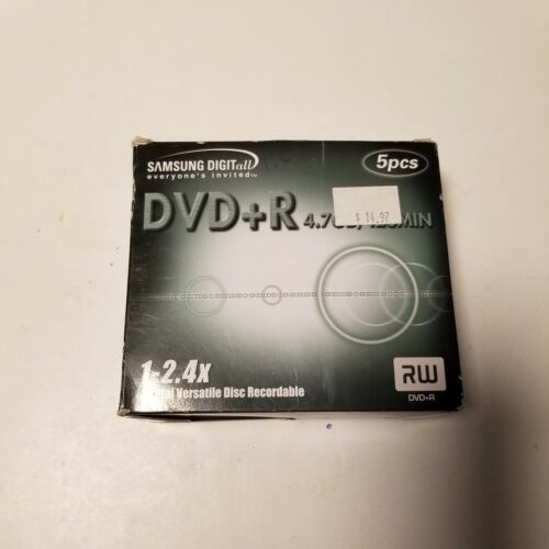 Samsung DVD+R 5 Pack, 4.7 GB, 120 Min., 1-2.4x, New - $10.84
