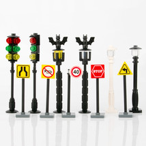 City Street View Traffic Light Signpost Accessories Small Particle Build... - $9.33+