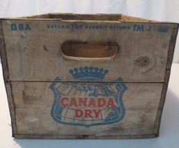 Vintage Canada Dry Soda  Beverages Ginger Ale Wooden Crate 1968 box meta... - £23.59 GBP