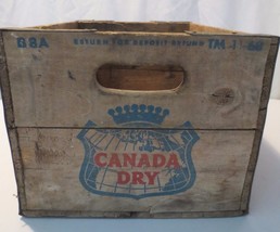 Vintage Canada Dry Soda  Beverages Ginger Ale Wooden Crate 1968 box metal edge - £23.13 GBP