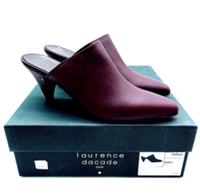 Laurence Dacade Stefany Smooth Calf Leather Mules - Wine, US 9 / EUR 40 - $123.75