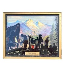 Vintage Western Chuchwagon Advertising Silhouette Kuster Transfer Tecumseh Neb - £16.39 GBP