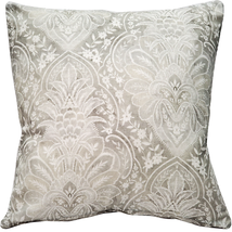 Leone Damask Cloud Gray Throw Pillow 21x21, Complete with Pillow Insert - £49.79 GBP