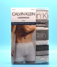 Calvin Klein Men&#39;s 3 pack Logo White Gray Underwear Boxer Briefs Cotton ... - £27.05 GBP