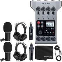 2 Zoom M-1 Mics, 2 Zoom M-1 Headphones, 2 Xlr Cables, 2 Tabletop Stand C... - $415.94
