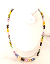 Women&#39;s Necklace Multicolor Glass Beads Hangs at 11.5 inches on the bodice - £9.64 GBP