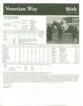1960 - VENETIAN WAY - Kentucky Derby Race Chart, Pedigree &amp; Career Highlights - £15.80 GBP