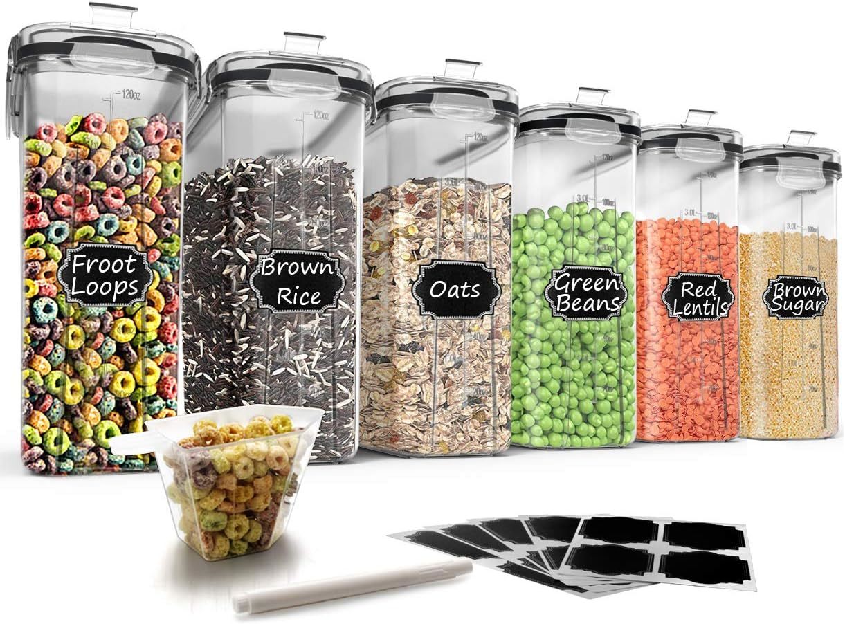 Wildone Cereal Storage Containers Set, Large Bpa Free Plastic Airtight, ... - $44.99
