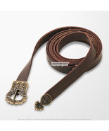 74&quot; Viking Double Wrap Long Belt Genuine Leather Medieval Renaissance LA... - £23.33 GBP