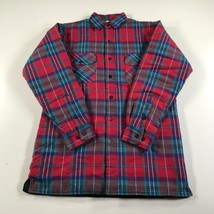 Timber Run Shirt Mens Small Red Blue Green Plaid Insulated Quilted Lining - £14.76 GBP