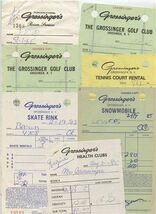 Grossinger's Resort Receipts 1985 Golf Skate Rink Health Club Snowmobile... - $20.79