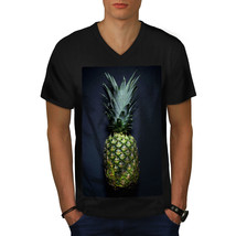 Fresh Green Pineapple Shirt Eat Fruit Men V-Neck T-shirt - £10.38 GBP