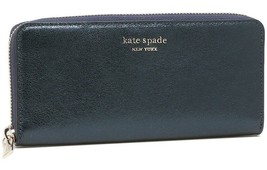 Kate Spade Spencer Slim Continental Wallet Metallic Navy Leather PWR00187 FS - £62.70 GBP