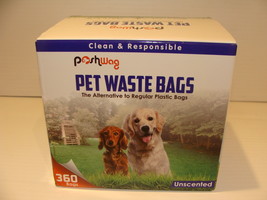 Pet Waste Bags 360 Ct / 20 Roll w/ Leash Dispenser Poshwag Biodegradable - £7.18 GBP