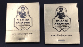 2 Claim Jumper Restaurant Matchbook Gold Las Vegas NV Nevada Full 20 Uns... - £7.49 GBP