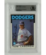 Tommy Lasorda Signed Slabbed 1986 Topps Trading Card Dodgers HOF Beckett... - $98.99