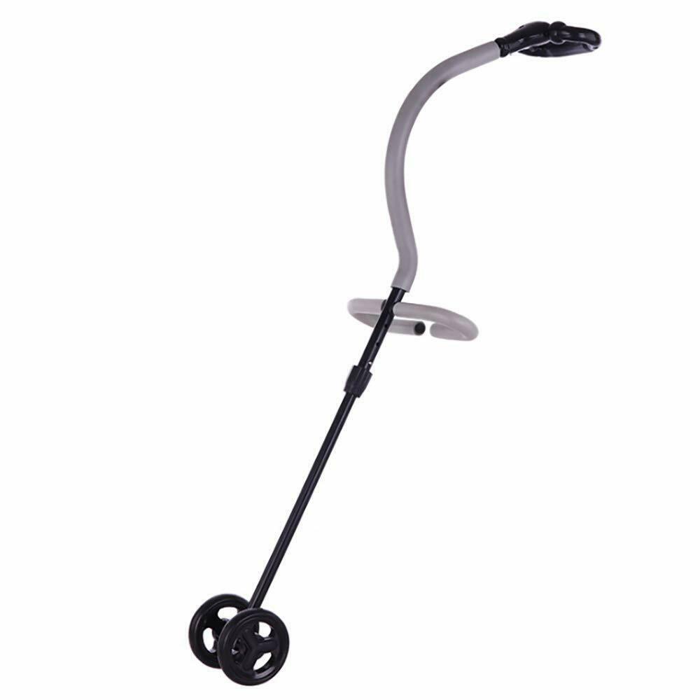 Children's Walker Stand-up with Anti-Fall Learning to Walk Simple Trolley Black - $37.61