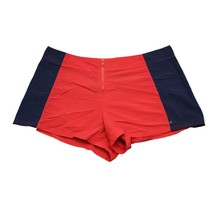 Nautica Shorts Womens Red High Rise Zipper Colorblock Swim Bottoms - $22.75