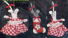Holiday Threesome Christmas Ornaments Sealed Kit 32115 Sequin Lace Trim ... - $19.79