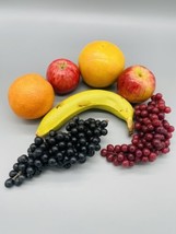 Vintage Ceramic/Plastic Fruit 7 Piece Grapes Banana Apples Grapefruit Orange - £13.12 GBP