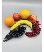 Vintage Ceramic/Plastic Fruit 7 Piece Grapes Banana Apples Grapefruit Or... - £12.77 GBP