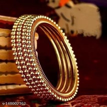 South Indian Women 4  Pcs Bangles/ Bracelet Gold Plated Fashion Wedding Jewelry - £24.40 GBP