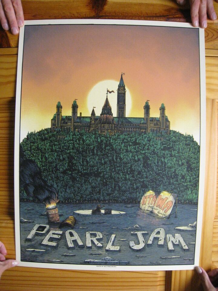 Pearl Jam Poster Silkscreen Ottawa Ontario Canada Pluralone - $269.98