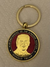 Trump Coin Key Holder Ring President Eagle Seal Gold Enamel Challenge Gop Maga - £9.50 GBP