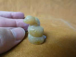 (Y-SNAK-507) Tan Agate COBRA Snake Coiled gemstone carving statue SERPEN... - $8.99