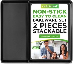 NutriChef NCLGBP16 2 Piece Carbon Steel Nonstick Cookware Set - Black - $22.49