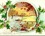 Vtg Postcard Raphael Tuck &amp; Sons Holly Post Card Series 100 Christmas Un... - £6.14 GBP