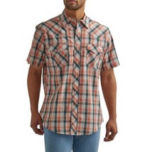 Wrangler Pearl Snap Men&#39;s Short Sleeve Western Shirt Small Copper Coin P... - £15.16 GBP