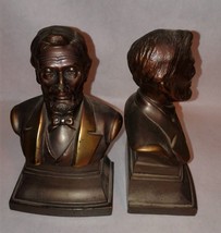 Vintage Lincoln Bookends Brass Metal PMC 5.5&quot; - £36.58 GBP