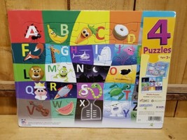 NEW 4 pk Puzzles-Alphabet, Numbers, Shapes &amp; Colors- 25 Pieces, Ages 3+ - £12.65 GBP