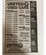 1987 United BMW Used Cars Print Ad Advertisement pa15 - $152.60 MXN