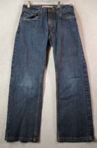 Levi&#39;s 505 Jeans Boys 16 Blue Denim 100% Cotton Flat Front Straight Leg Pockets - $20.73