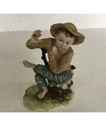 Vintage lefton china handpainted tom sawyer figurine KW845 collectible f... - $27.70 CAD