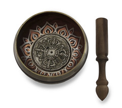 Zeckos Tibetan Meditation Colored Brass Singing Bowl with Wooden Mallet - £30.34 GBP