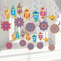 Arabian Nights Party Decoration Genie Lamp Mandala Swirls Ceiling Foil P... - $18.99