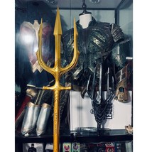 Aquaman Triden1:1Metal,King Atlan&#39;s Gold Trident,Atlantis Weapon wearable,prop - £269.02 GBP