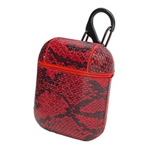 Snake Pattern Leather Case RED W/Carbineer Clip For AirPod AirPods 1 2 - £4.52 GBP