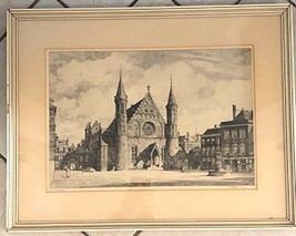 H.E.Roodenburg Hague Haag Ridderzaal, Binnenhof -1954 - Signed Numbered Framed - £76.59 GBP