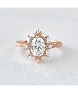 Oval &amp; Round Cut Vintage Unique Marquise Cut Diamond Cluster Anniversary... - $125.27