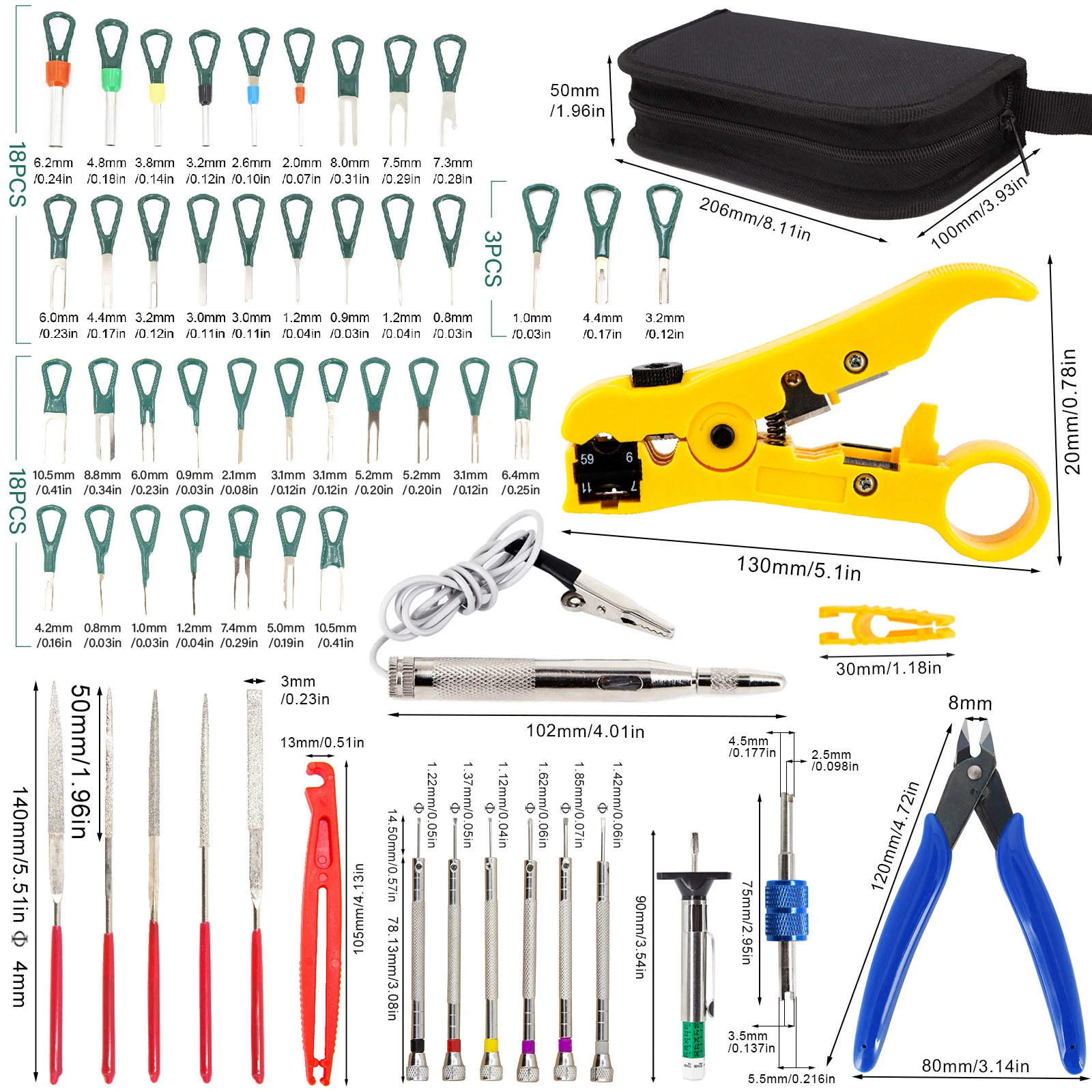 Car Terminal Removal Tool Kit - Electrical Wire Harness Crimp Connector Pin Ex - £27.03 GBP