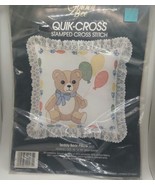 Golden Bee Cross Stitch Teddy Bear Pillow #20171  NEW SEALED Quik-Cross - $11.88