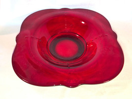 Red Crow&#39;s Foot Square Bowl Depression Glass Mint  11 Inch - £63.79 GBP