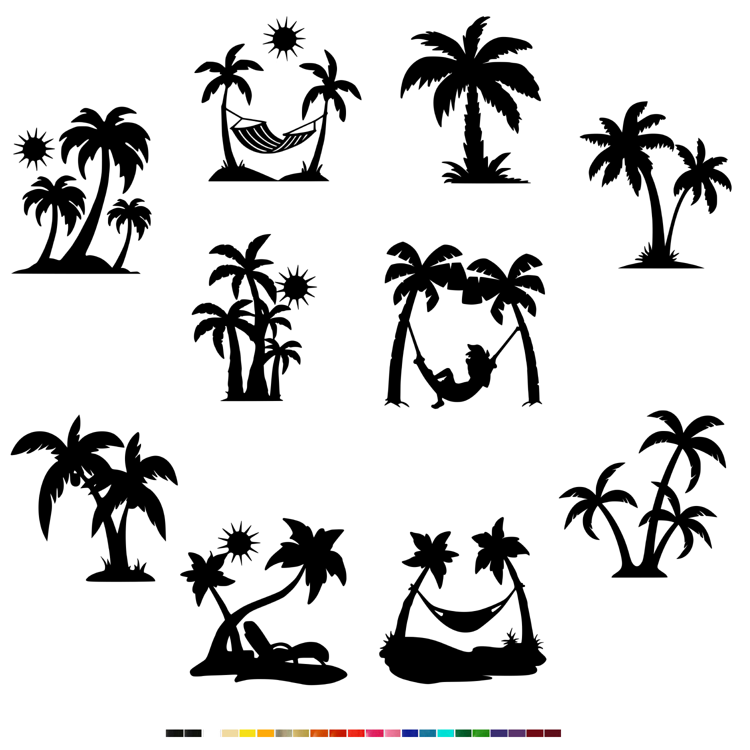 Palm Trees Vinyl Decal Stickers Car Window Laptop Wall Mug Tropical Isla... - $2.76+